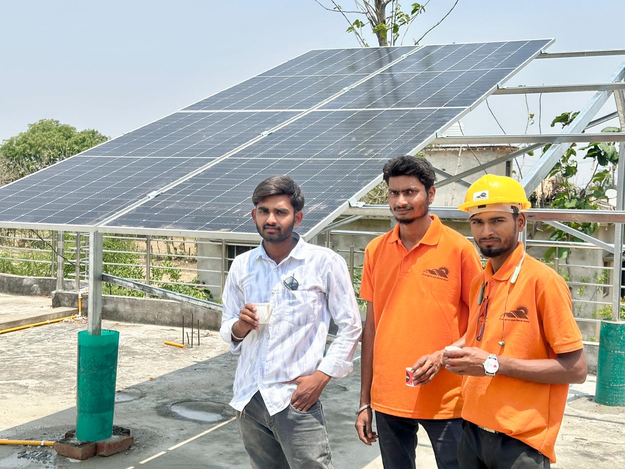 3 kW rooftop solar plant installed in Basti by Balaji Enterprises